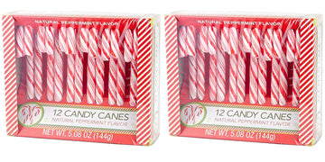 Peppermint Candy Canes – 24 Count (Two 12-Count Boxes, 10.16 Oz) – Classic Holiday Peppermint Flavor – Individually Wrapped Christmas Candy Canes For Stockings, Gifts & Decorations