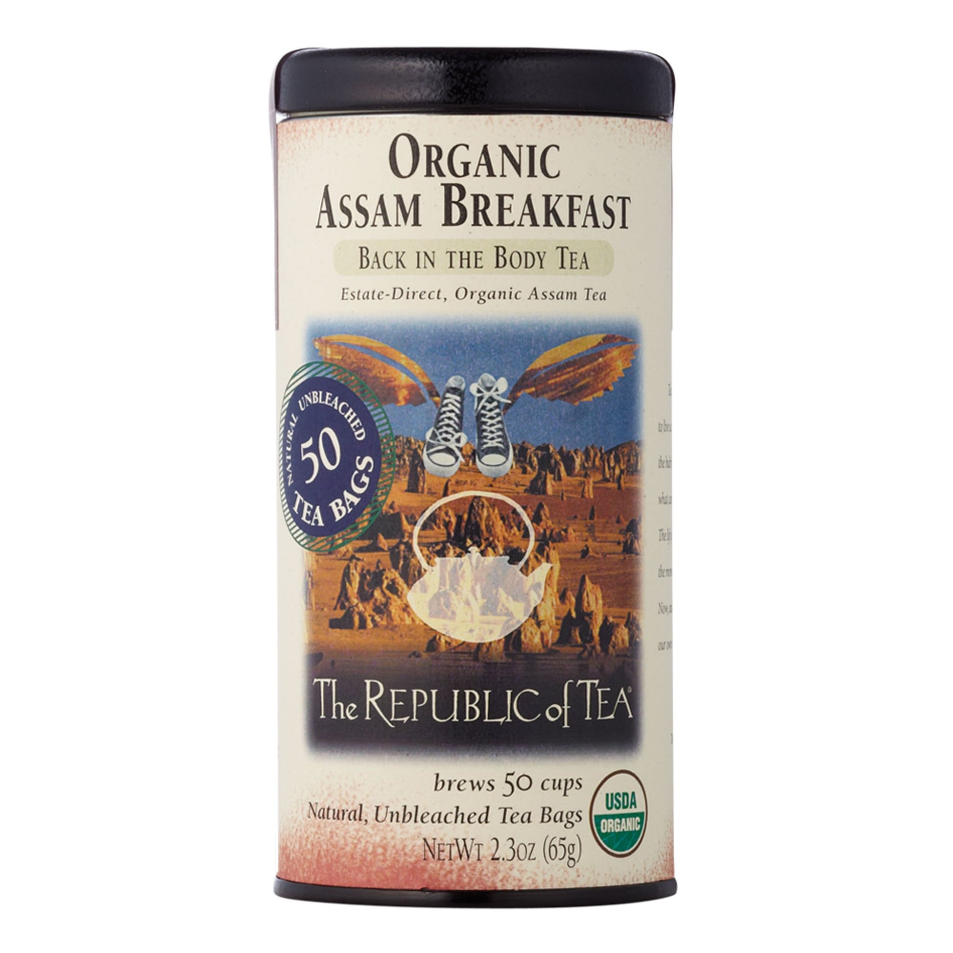 The Republic of Tea Organic Assam Breakfast Black Tea - 50 Tea Bags, Tin