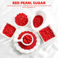 Kasvan Red Pearl Sprinkles, 6 Sizes Mix For Cake Decorating, 230G/8.1Oz, Baking Cake Decorations, Ice Cream Toppings And Cookie