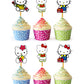 24X Cute Cat Cupcake Toppers - Durable Picks Happy Birthday D  Cor, Cupcake Decorations For Kids' Birthdays