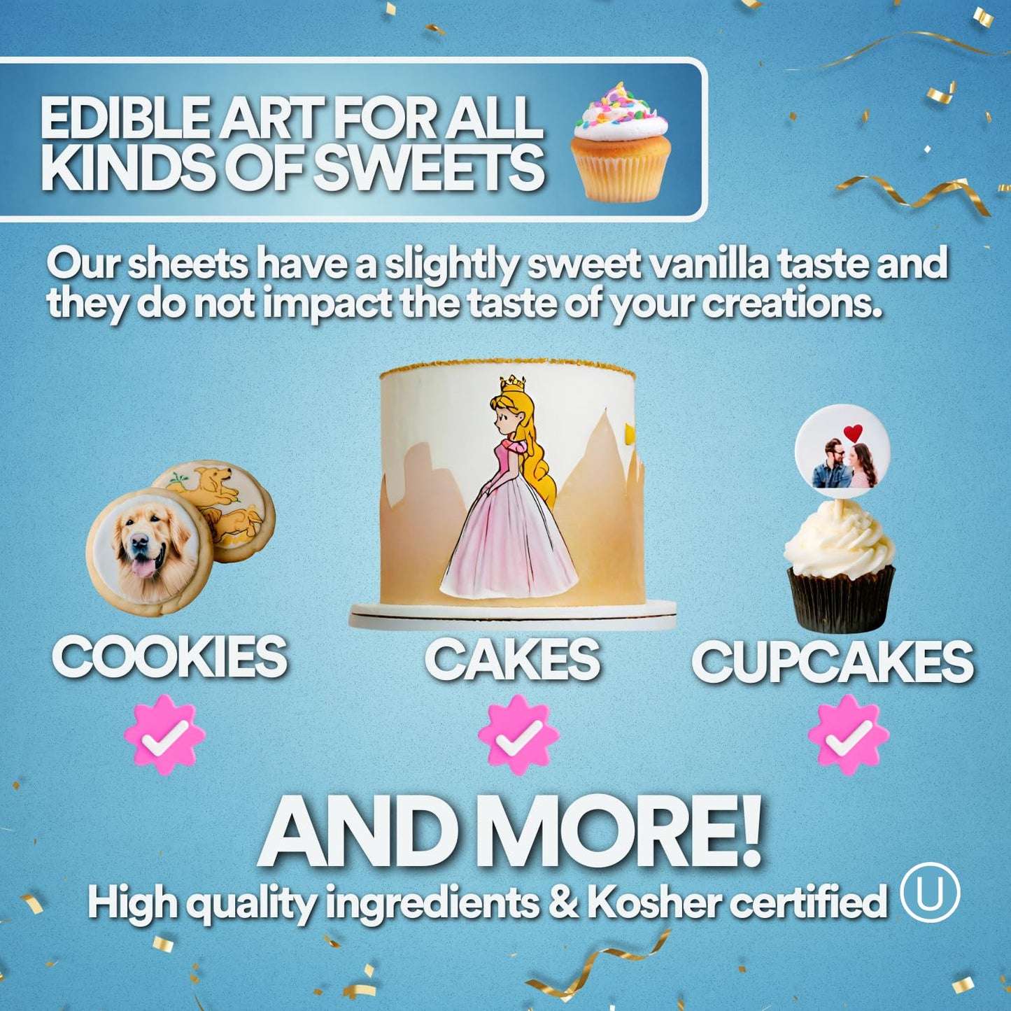 paper2eat Frosting Sheets - Premium XL Edible Icing Sheets, A3 Size, 30 Count, White