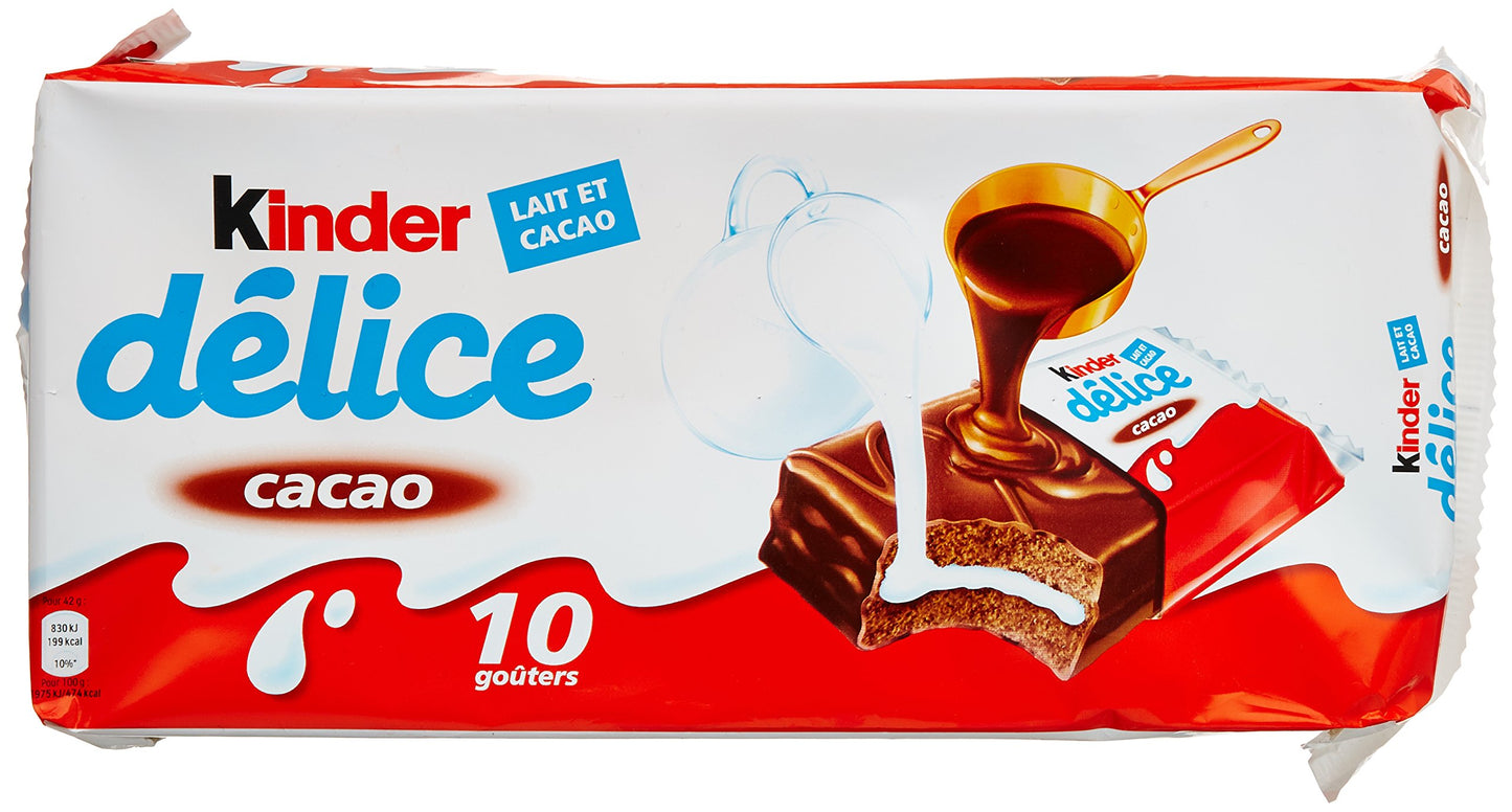 Kinder D  lice Snacks Cacao 420 g - 4 packs (40 bars)