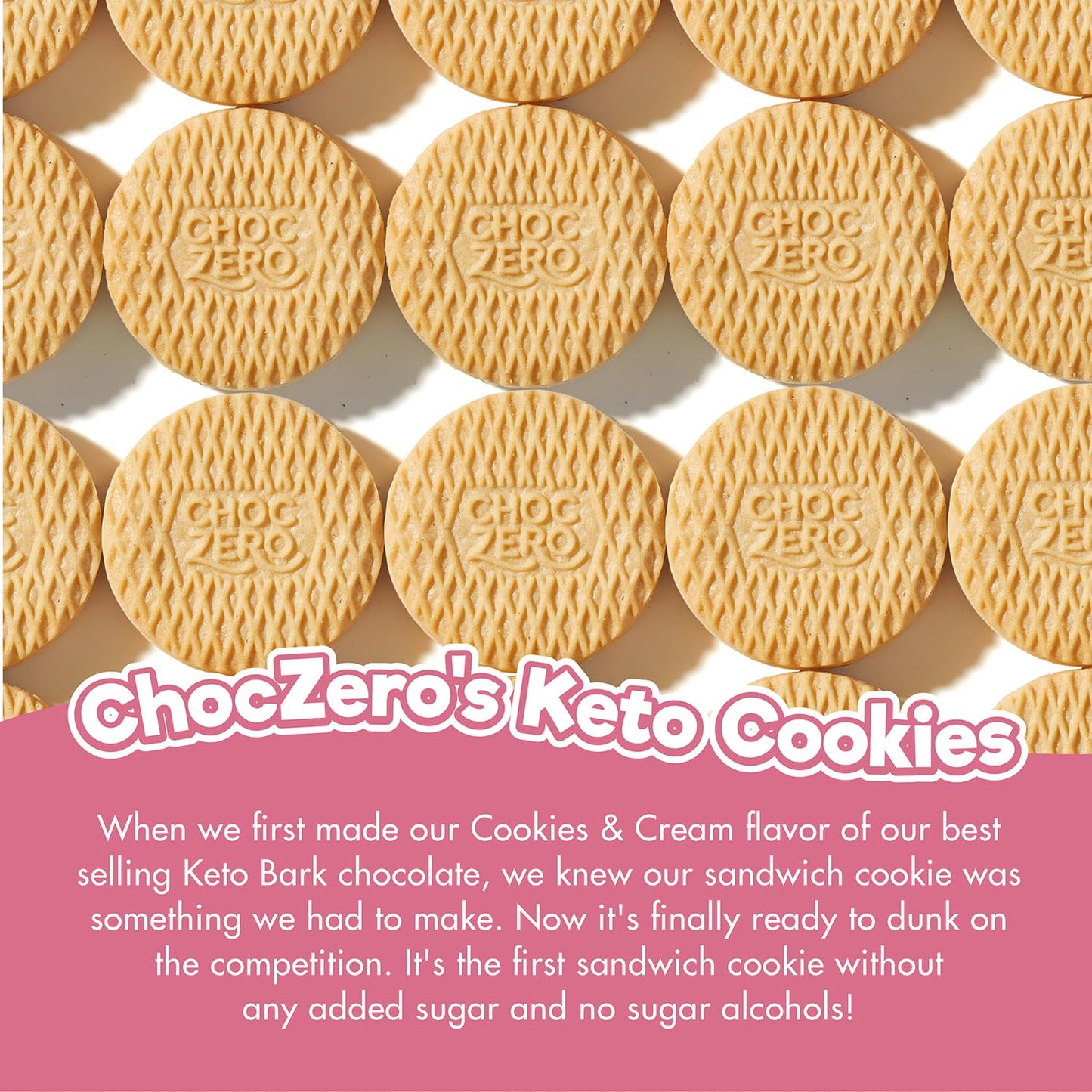 Choczero Strawberry Creme Dunkies, Gluten Free, Low Sugar, Keto Strawberry Vanilla Sandwich Cookies, 9 Oz