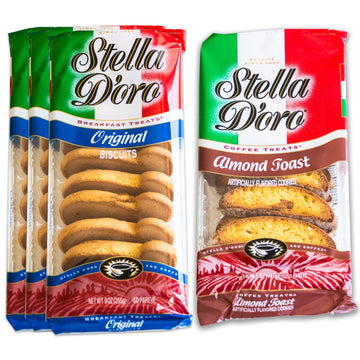 Circle of Drink Stella Doro Original Biscuits Variety Pack - 3x9oz & Almond Toast 6.6oz - Gourmet Italian Treats