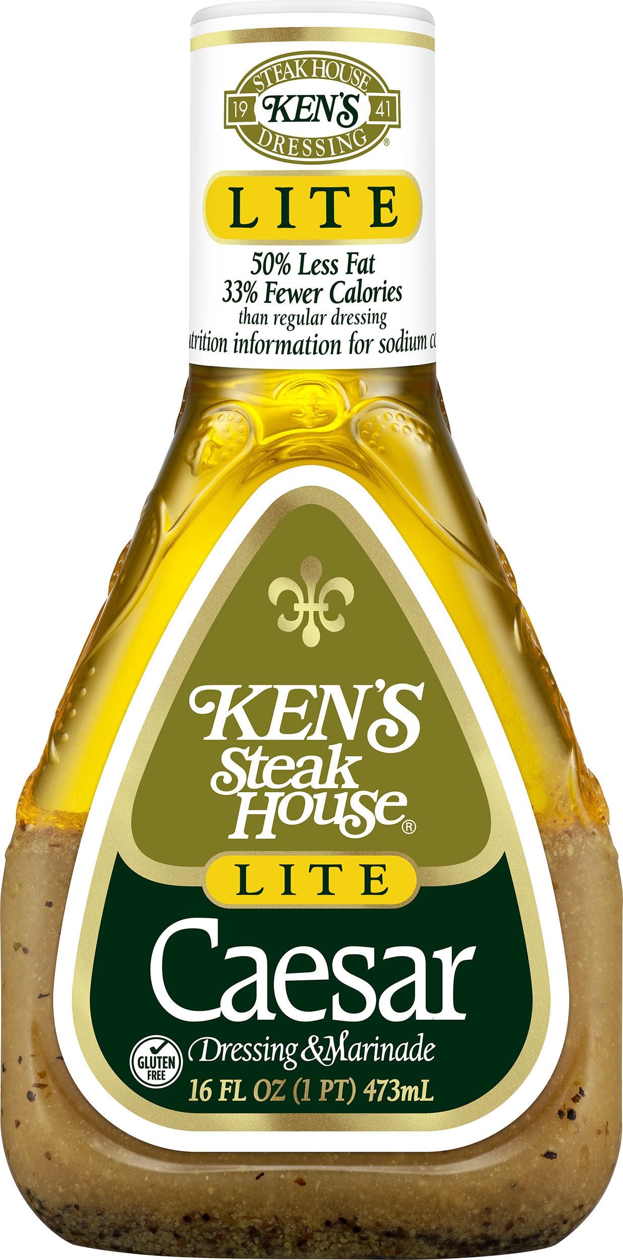 Kens Steak House Lite Caesar Dressing - 16 Fl Oz (Pack of 2)