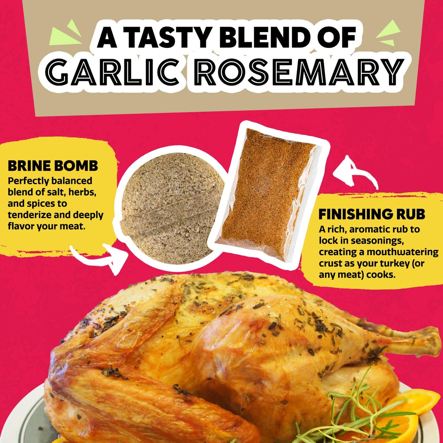 EZ  s Garlic Rosemary Brine   Seasoning Kit - All-in-One Turkey Brine for Juicy Meat - 5.9 Ounce Pack