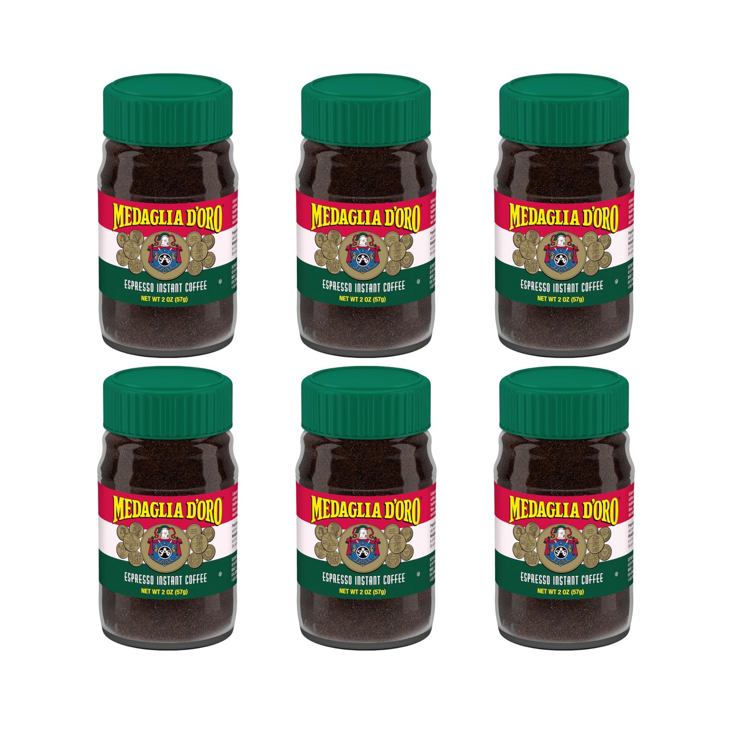 Medaglia D'Oro Instant Espresso, Dark Roast Coffee, 2 Oz (Pack Of 6 Jars)