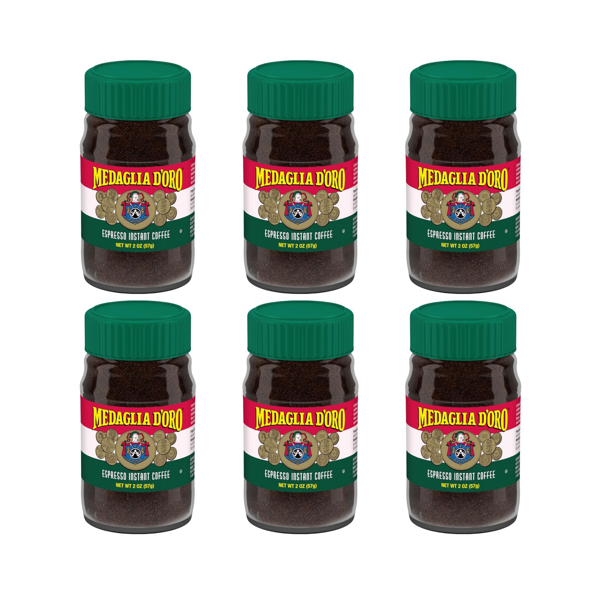 Medaglia D'Oro Instant Espresso, Dark Roast Coffee, 2 Oz (Pack Of 6 Jars)