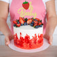 1Pc Strawberry Oh Baby Cake Topper Glitter Fruit Theme Babyshower Strawberry Cake Decoration For Gender Reveal Baby Shower Kids
