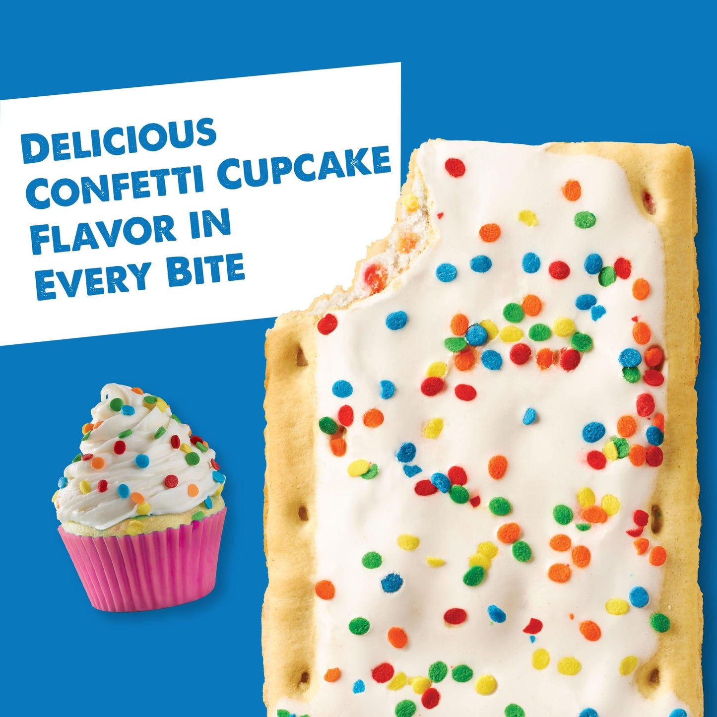 Pop-Tarts Toaster Pastries, Breakfast Foods, Kids Snacks, Frosted Confetti Cupcake (8 Pop-Tarts)