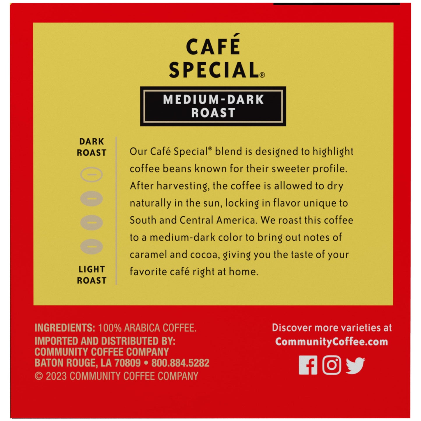 Community Coffee Cafe Special Medium Dark Roast Coffee Pods, 12 Count, Compatible with Keurig, Single Serve