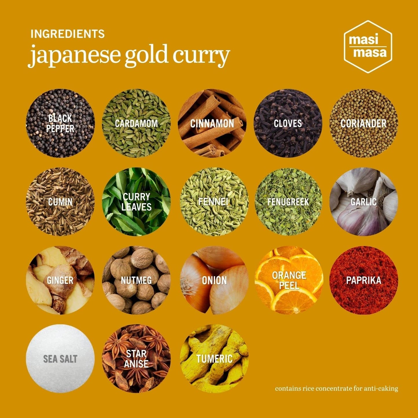 Masi Masa Japanese Gold Curry Spice Blend, 3 Pack, Delicious Golden Curry For Easy Recipes, Japanese Food Curry, Vegan, Gluten-F