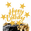 EDSG Personalized Birthday Cake Topper, Multicolor Glitter, 4.7x7 inches, Gold, Model 1519113, Custom Decoration for Any Name/Age