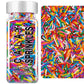 Rainbow Jimmies Sprinkles, Rainbow Sprinkles for Cake Decorating, Edible Sprinkle Mix for Baking, Ice Cream Toppings, Cupcakes, 