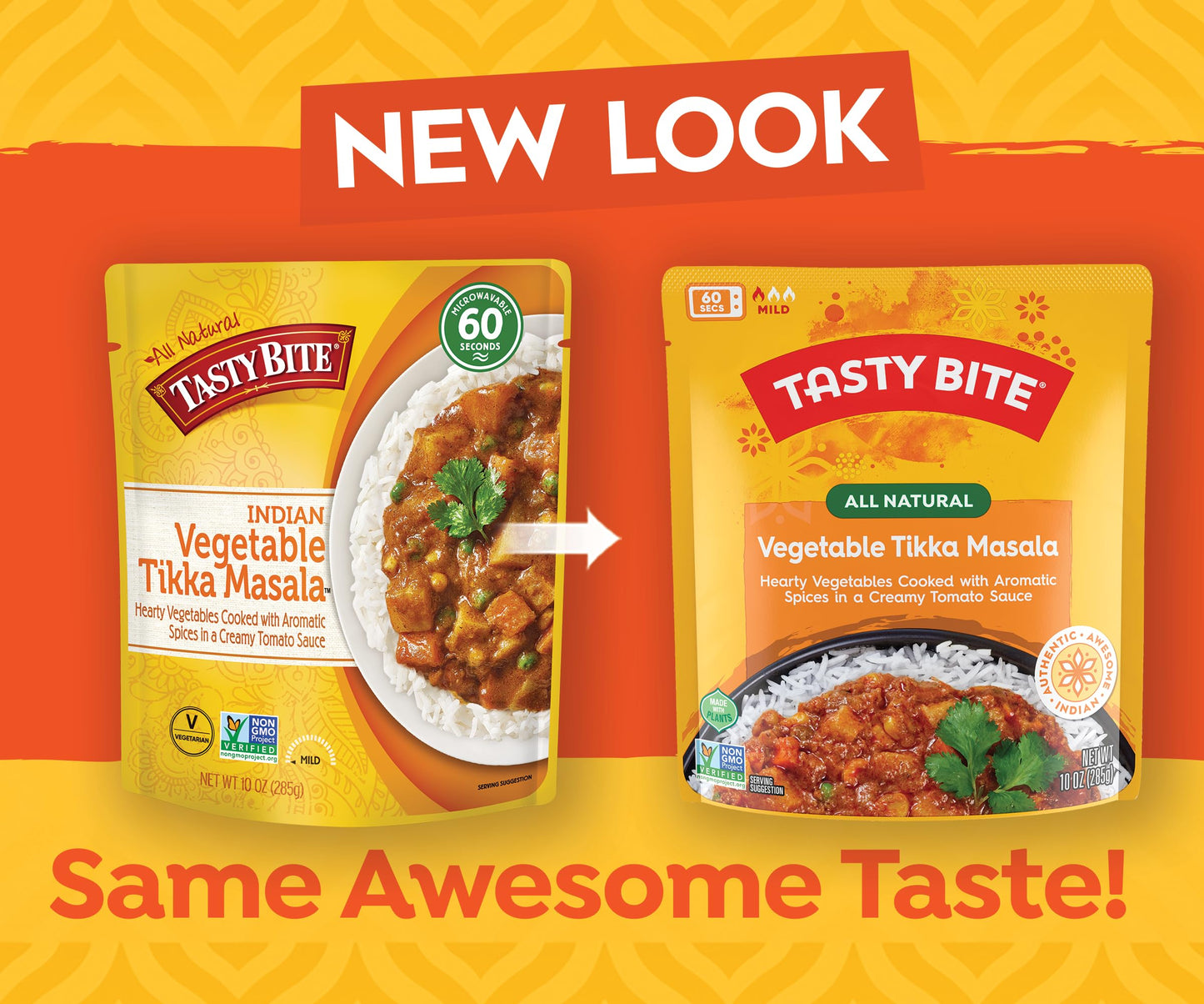 Tasty Bite Vegetable Tikka Masala, 10 Ounce, Pack Of 6, Ready To Eat, Microwavable Entree, Vegetables Simmered With Cashews (Packaging May Vary)