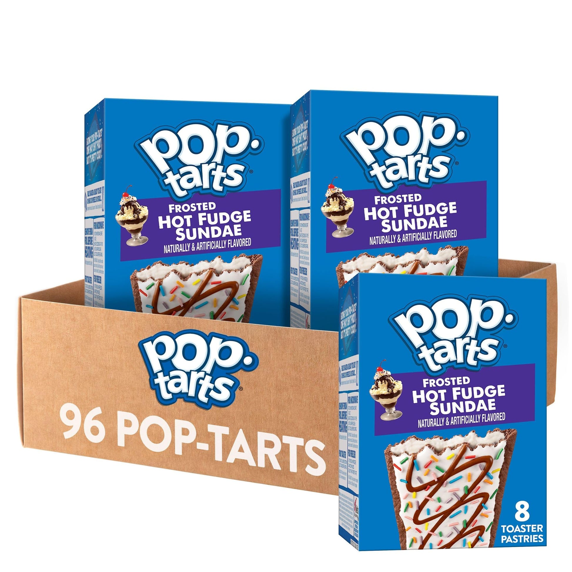 Pop-Tarts Frosted Hot Fudge Sundae Toaster Pastries, 1.69 oz, Pack of 96, Breakfast Foods, Kids Snacks, Model S-PL-8917