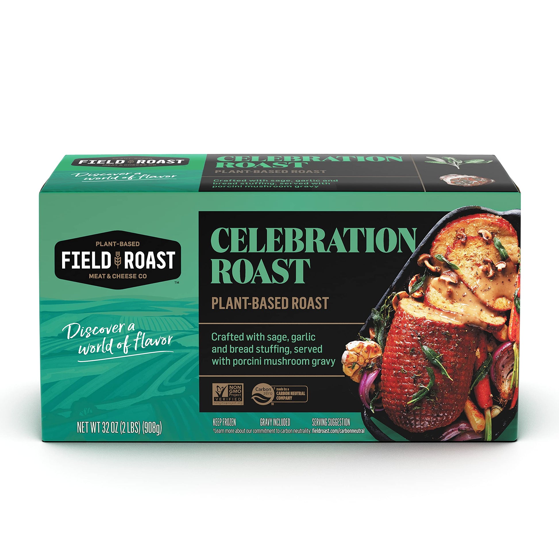 Field Roast, Frozen Plant-Based Celebration Roast, Sage & Garlic with Gravy, 2 lb.