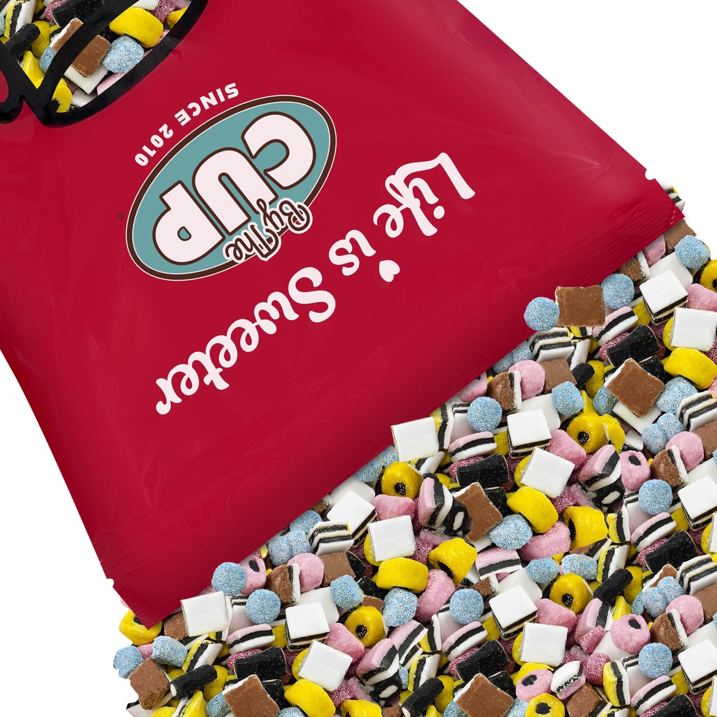 By The Cup English Licorice Allsorts Candy, 5 lb Bulk Bag