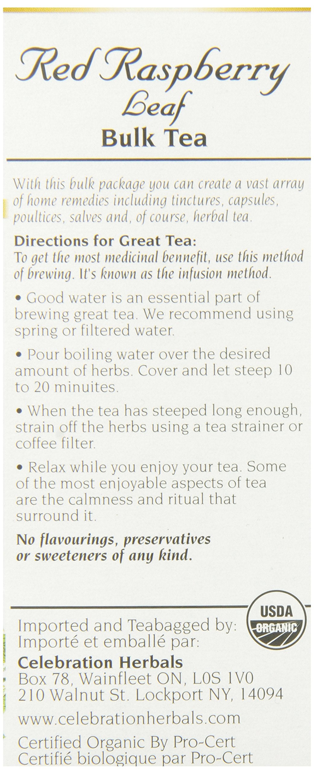 Celebration Herbals Red Raspberry Leaf Organic 40 Gm, 0.02 Pound