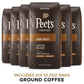 Peet s Coffee, Dark Roast Ground Coffee - House Blend 63 Ounces (Six Bags of 10.5 Ounce)