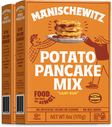 Manischewitz Potato Pancake Mix 6oz (2 Pack) Gluten Free, No MSG, Traditional Style