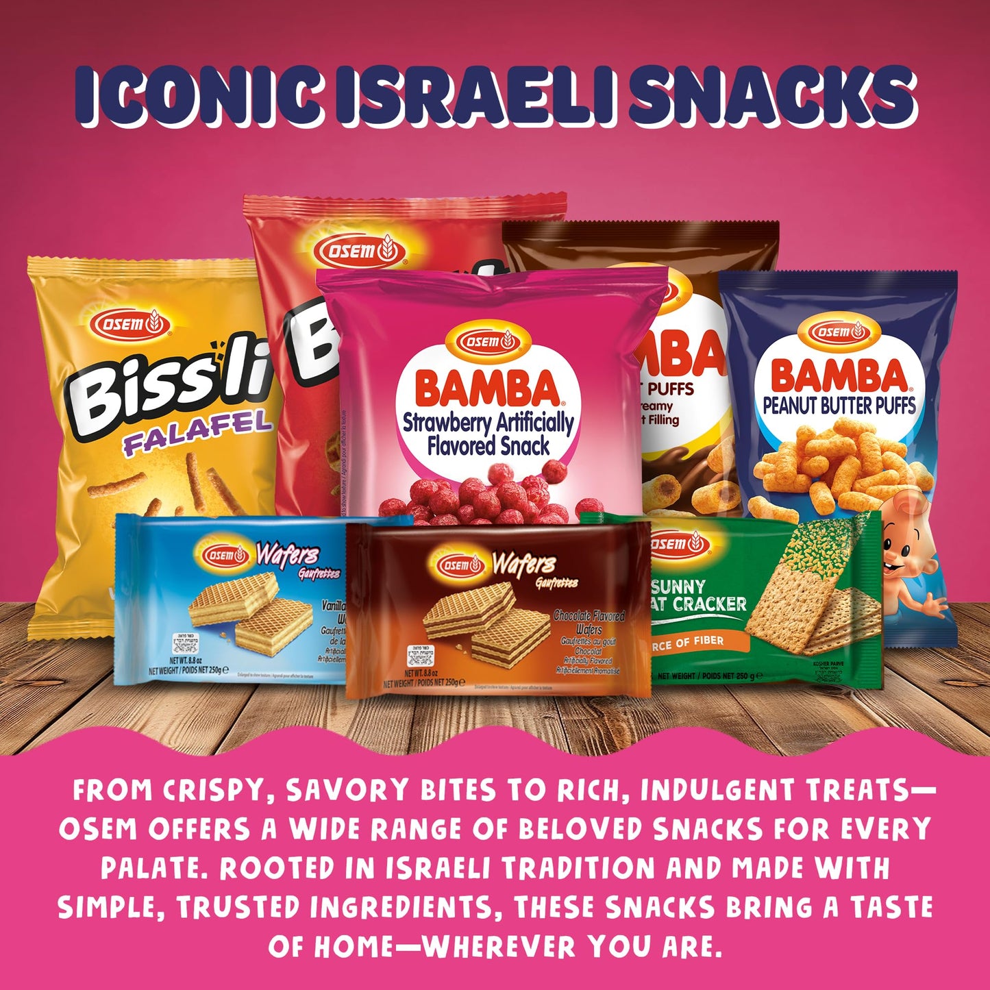Bamba Strawberry Snacks All Natural Sweet Red Strawberry Bamba Corn Puffs, 1.05oz Bag, (Family Pack Of 8 Bags)