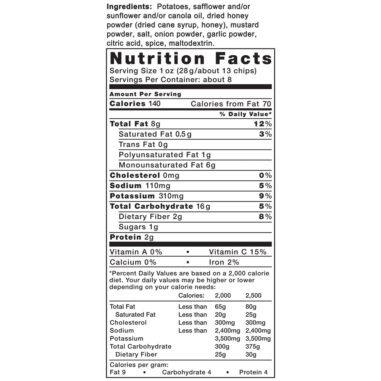 Kettle Brand Potato Chips, Honey Dijon, 8.5 Ounce Bags (Pack Of 12)