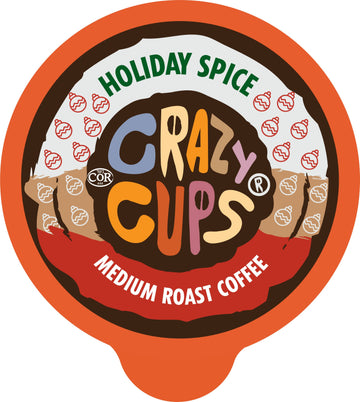 Crazy Cups Flavored Coffee Pods, Holiday Spice  Blend, Single Serve Coffee For Keurig K Cups Machines, Hot Or Iced, Medium Roast
