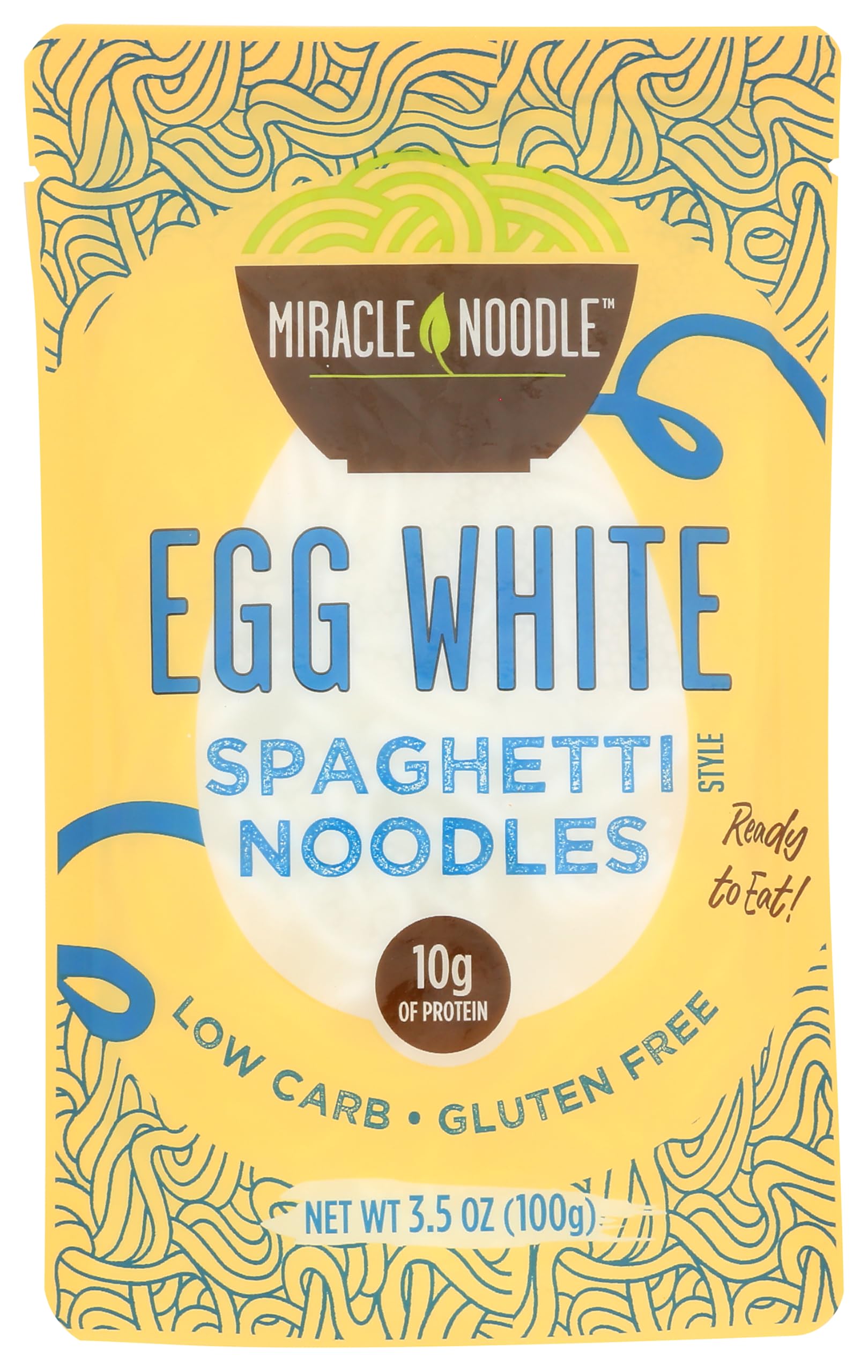 Miracle Noodle Egg WHT Spaghetti, 3.5 Ounce, Low-Calorie Noodle Alternative
