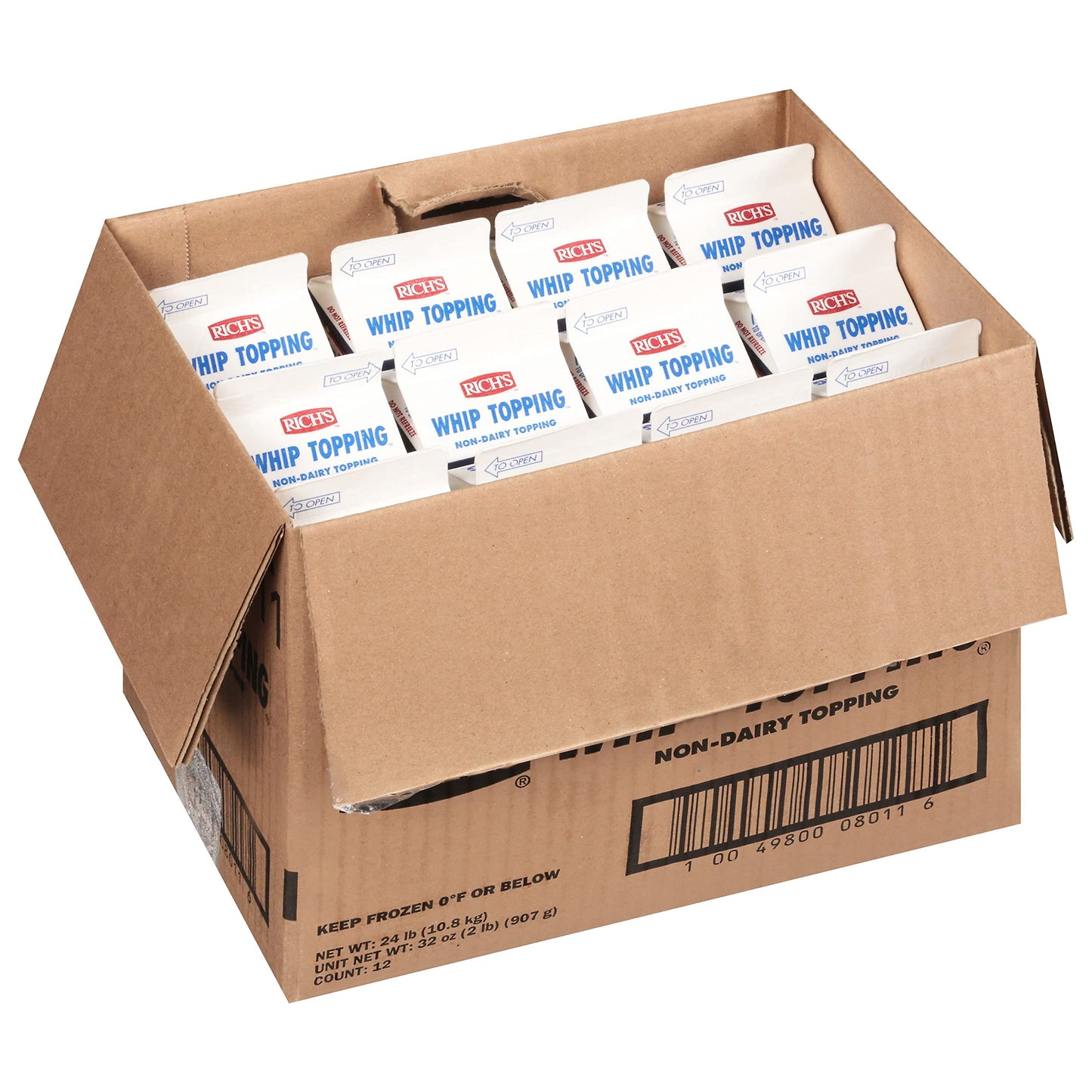 Richs Non-Dairy Whip Topping - Liquid Whip Topping, Thaw, Pour & Whip, great Dessert Filling, 2lb Cartons, 12 Pack