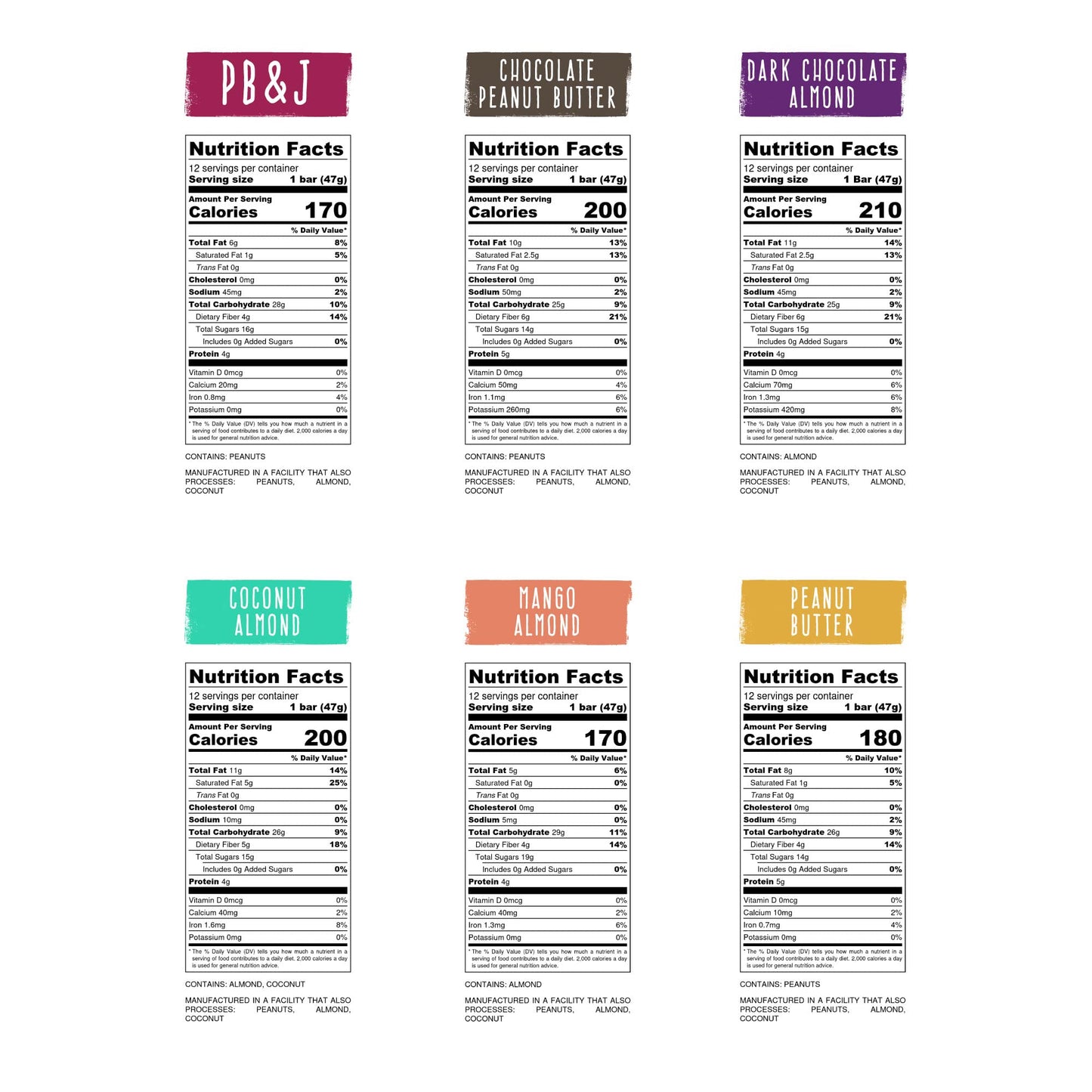 JONESBAR Organic Plant Based Protein Bars | 6 Flavor Variety Pack | Fruit & Nut Bar, Kosher, Gluten Free, Breakfast Bars, School