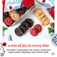 Davids Cookies Christmas Cookies Gift Box - Fresh Baked Assorted Mini Cookies in Winterwonderland Tin with Chocolate Chip, Whit