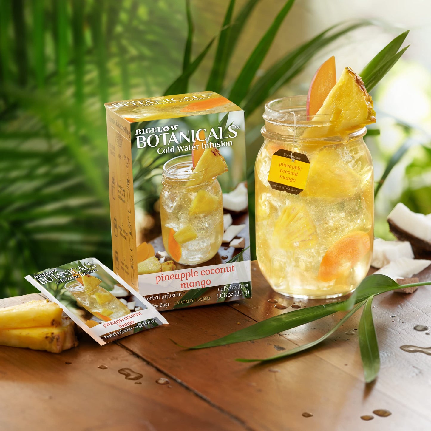 Bigelow Tea Herbal Tea, Pineapple Coconut Mango Flavor, Caffeine Free, 18 Count (Pack of 6), Total 108 Tea Bags