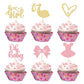 Gyufise 36 Pack Oh Baby Cupcake Toppers It'S A Girl Cupcake Toppers With Bow Dress Love Heart Glitter Cake Picks Decorations For