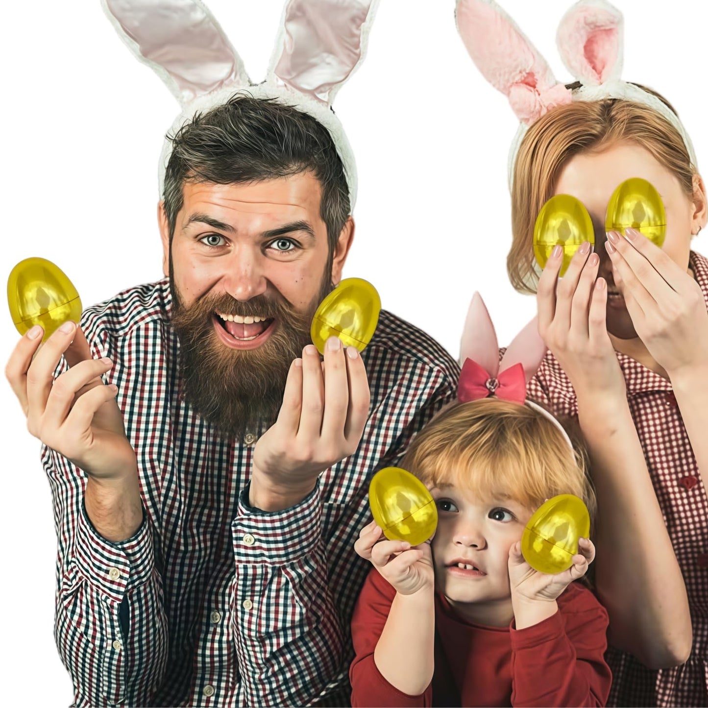Gcqjoq Plastic Easter Eggs For Holiday Decorations And Celebrations, 30 Pcs (Gold)