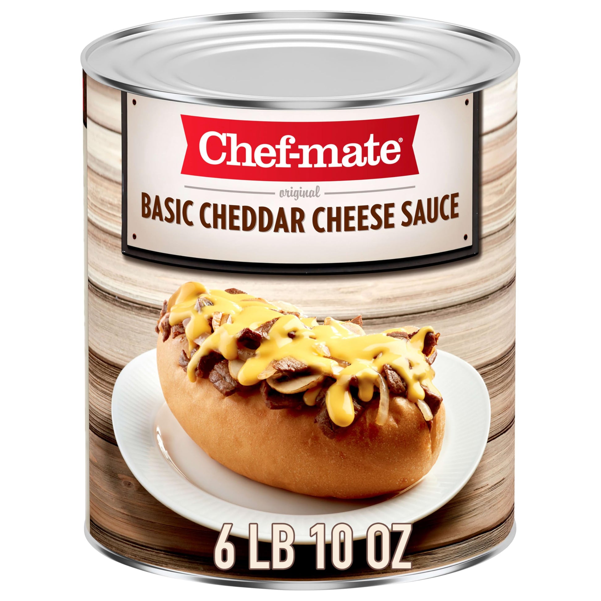 Chef-mate Basic Cheddar Cheese Sauce, Canned Food for Mac and Cheese, 6 lb 10 oz (#10 Can Bulk)
