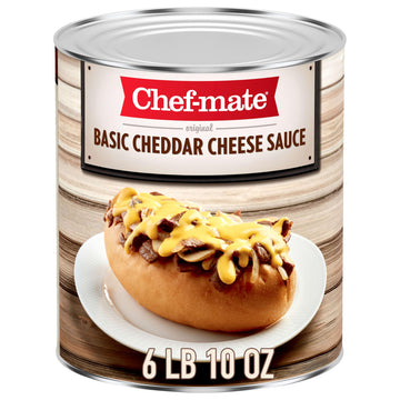 Chef-mate Basic Cheddar Cheese Sauce, Canned Food for Mac and Cheese, 6 lb 10 oz (#10 Can Bulk)