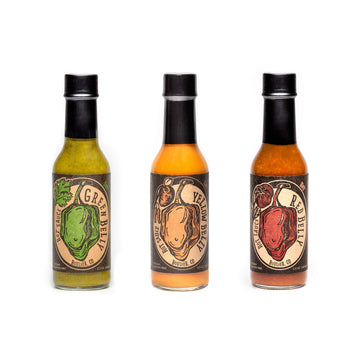 Green Belly Hot Sauce Variety Pack - Guatemalan Inspired Hot Sauces For Eggs  Tacos  Fish  Meats  And Everything Great - 3 Bottles