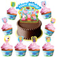 Treasures Gifted Officially Licensed Peppa Pig Birthday Party Supplies - Cake Topper Set - 1 Peppa Pig Cake Topper & 24 Peppa Pi