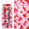 Heart Sprinkles For Cake Decorating, Red Pink and White Edible Heart Shaped Sprinkles, Christmas Valentines Sprinkle Candy for B