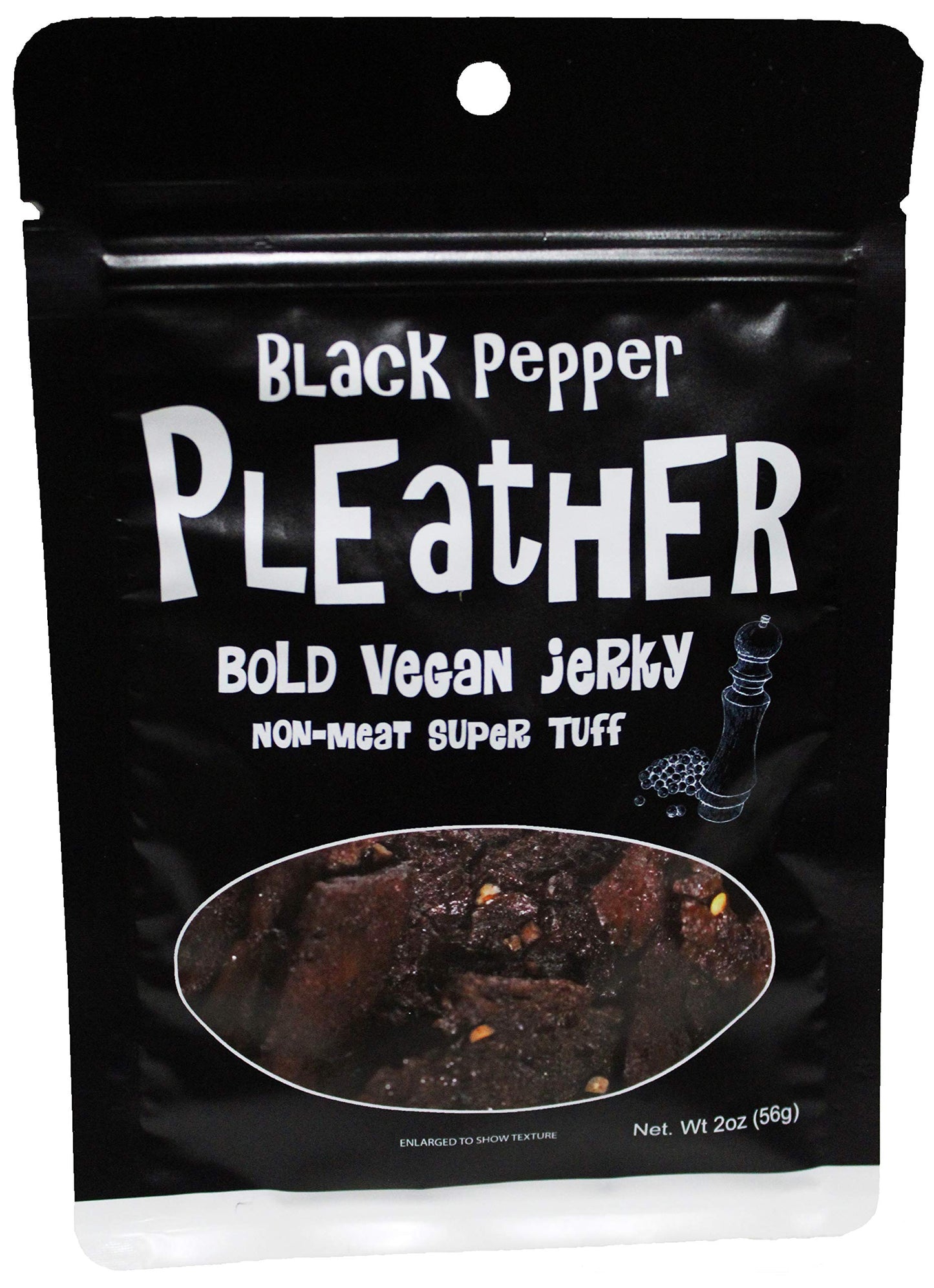 Black Pepper Vegan Jerky - Bold, Traditional Extra Tough Texture - Hand Made