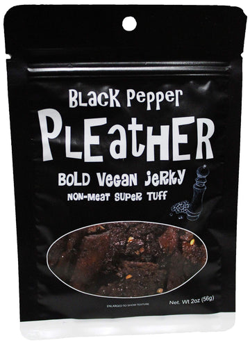 Black Pepper Vegan Jerky - Bold, Traditional Extra Tough Texture - Hand Made