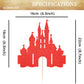 EONNCNT Castle Cake Topper - Red Glitter Cardboard Decoration for Birthday Parties and Baby Showers