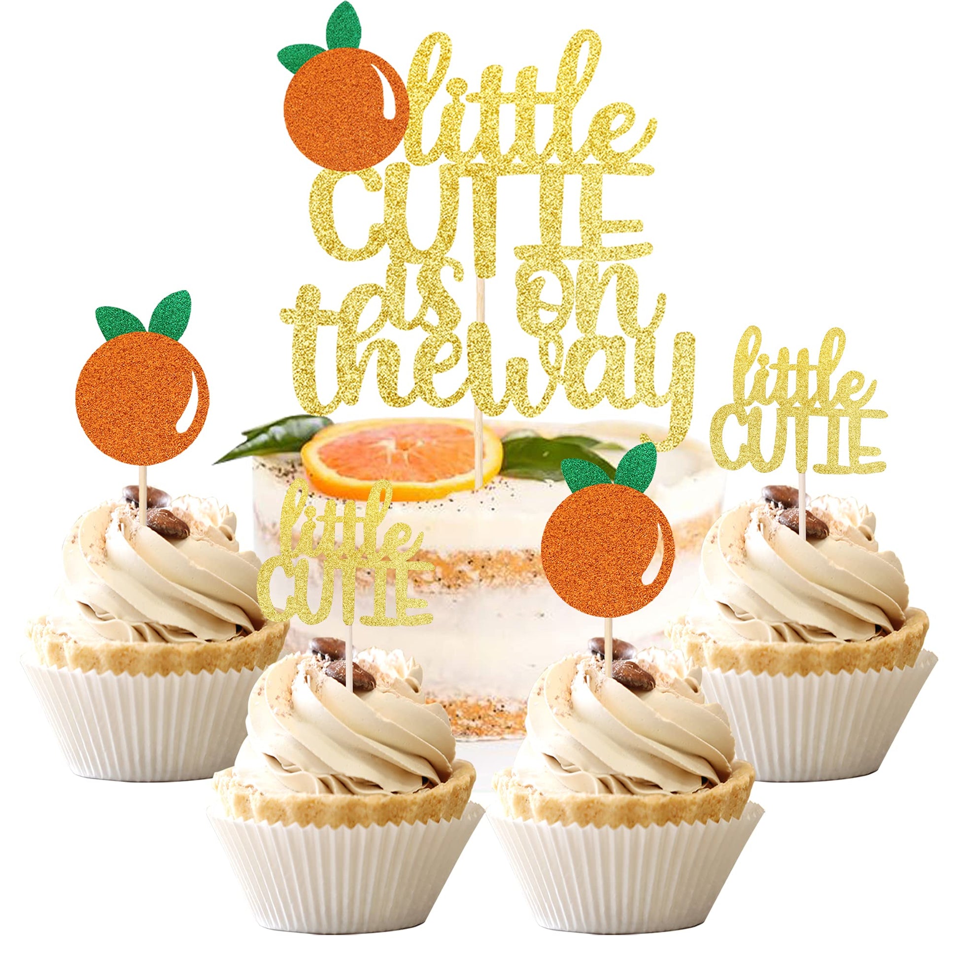 25 Pack Little Cutie Cupcake Toppers With Little Cutie Is On The Way Cake Topper Pick Decorations For Fruit Citrus Theme Baby Sh