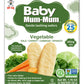 Hot-Kid Baby Mum-Mum Rice Rusks, Vegetable, 24 Pieces (Pack Of 6) Gluten Free, Allergen Free, Non-Gmo, Rice Teether Cookie For T