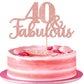 1 Pcs 40 & Fabulous Cake Topper Glitter Forty And Fabulous Cake Toppers Happy 40Th Birthday Cake Pick For 40Th Wedding Anniversa