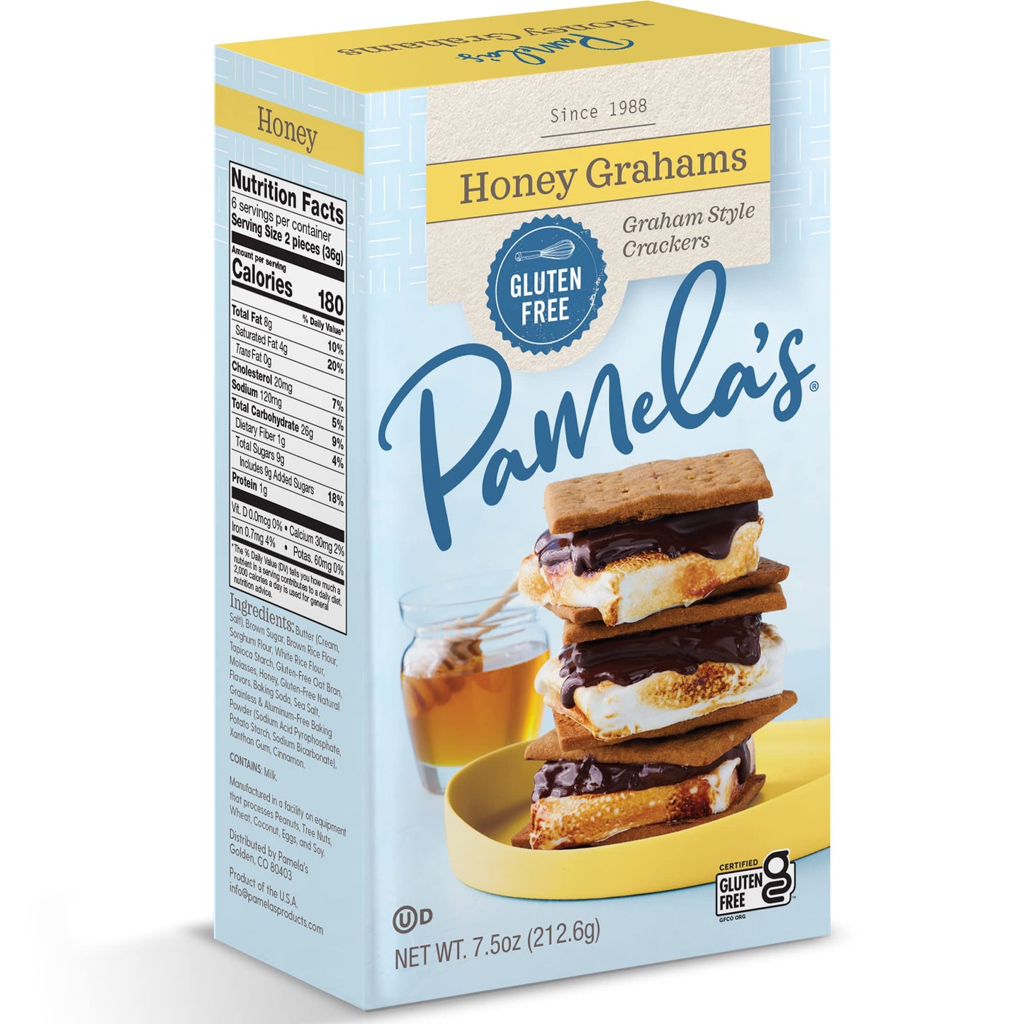 Pamela'S Products Gluten Free Honey Graham Crackers, 7.5 Oz