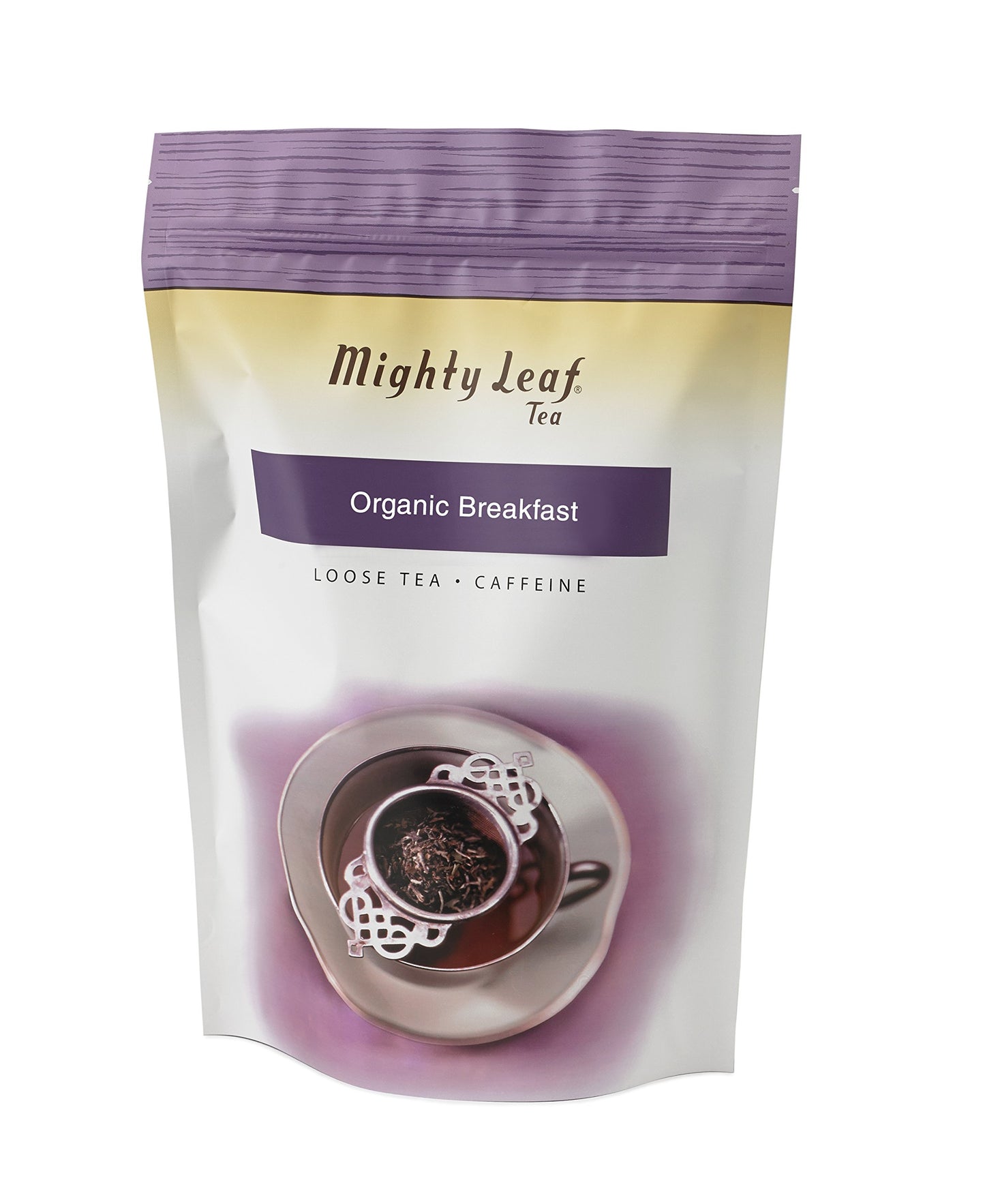 Mighty Leaf Loose Leaf Organic Breakfast Tea, 1 Pound Pouch Organic Caffeinated Black Tea, Delicious As Hot Tea Or Iced Tea, Plain Or Sweetened With Honey Or Sugar, Steep With Tea Infuser Or Tea Ball