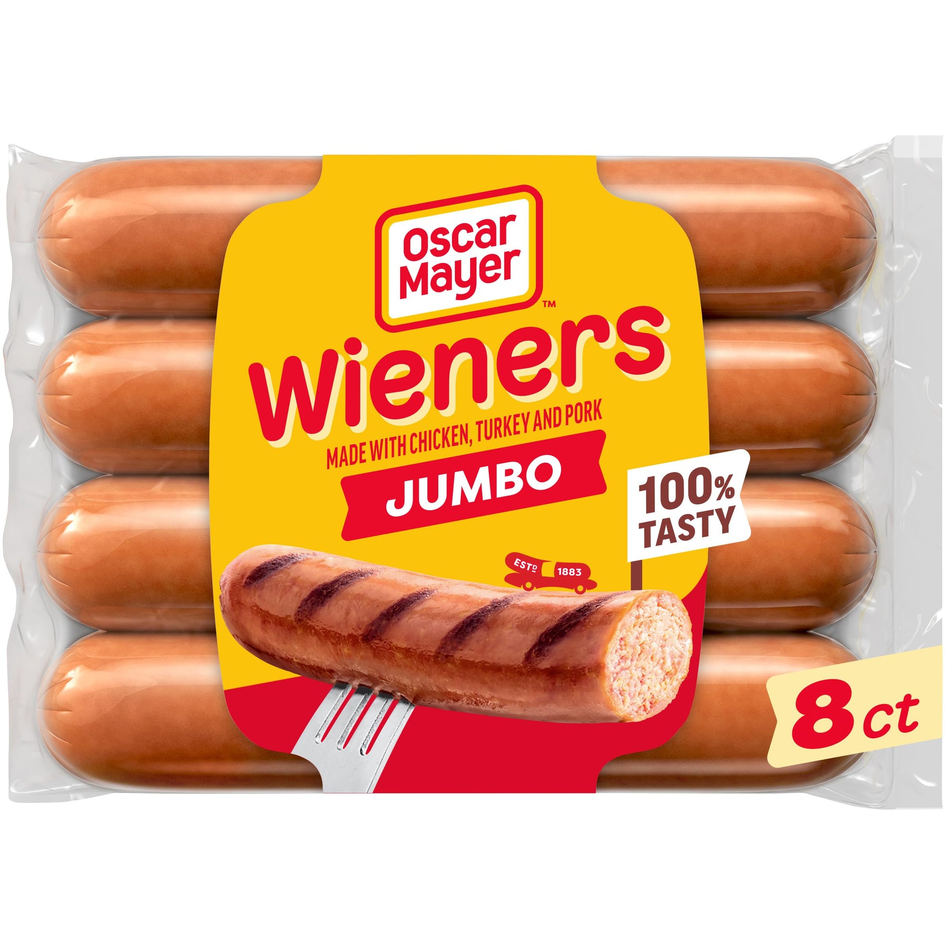 Oscar Mayer Jumbo Wieners Hot Dogs, 8 ct Pack