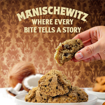 Manischewitz Hazelnut Chocolate Chip Macaroons, 10Oz | Coconut Macaroons | Resealable Bag | Dairy Free | Gluten Free Coconut Coo